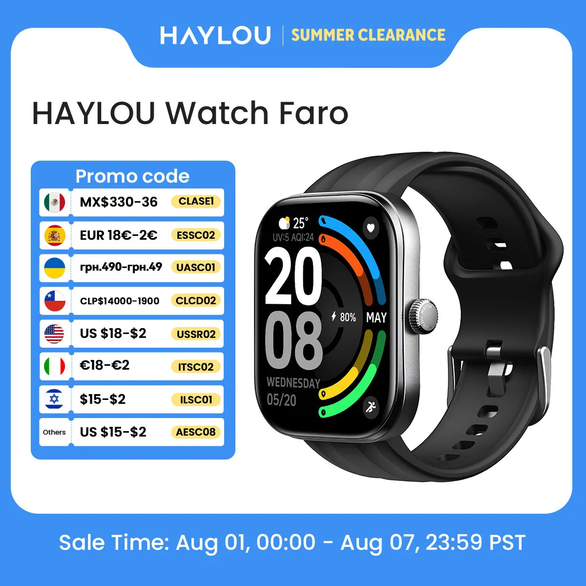 Reloj Inteligente con Linterna y Llamadas HD