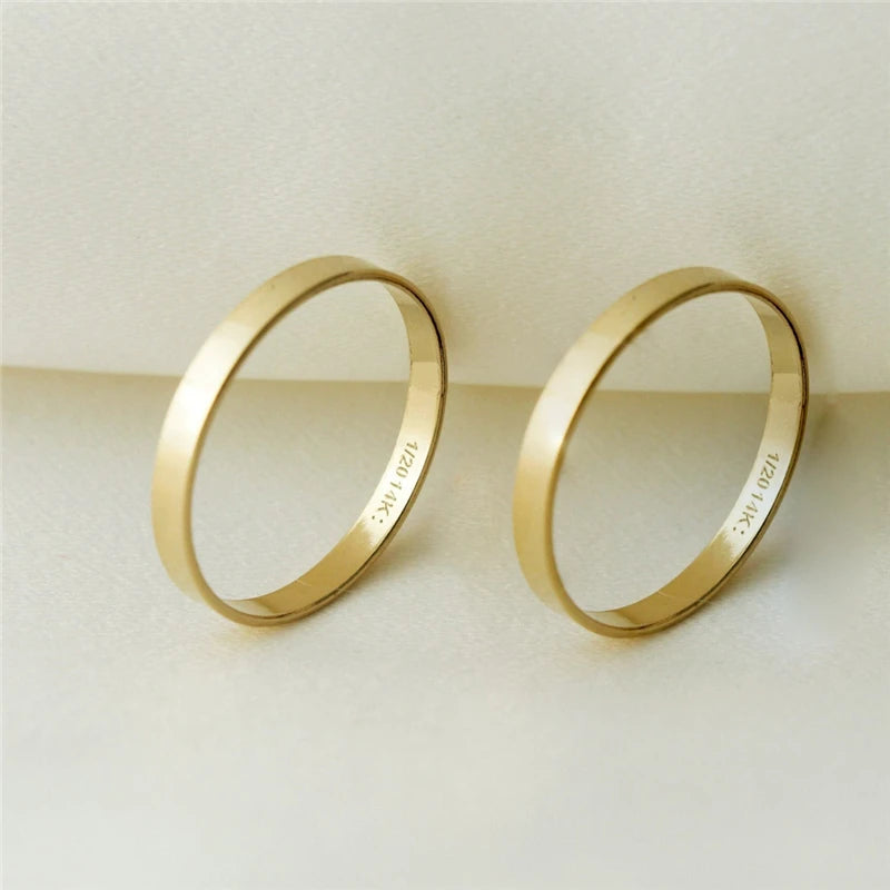 Anillo Plano Minimalista con Oro Laminado