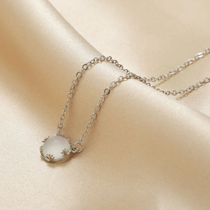 Collar Ajustable con Piedra Redonda