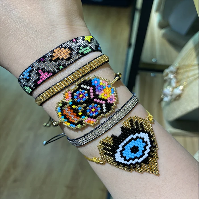 Pulsera Miyuki con Ojo Turco Estilo Bohemio