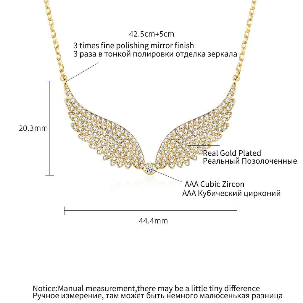 Collar de Alas de Ángel con Zirconia Cúbica