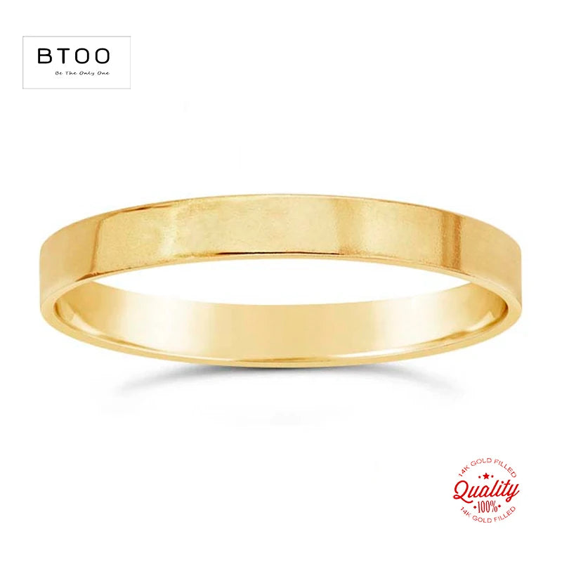 Anillo Plano Minimalista con Oro Laminado
