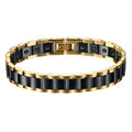 Pulsera de Cerámica y Acero Inoxidable con Piedra Magnética
