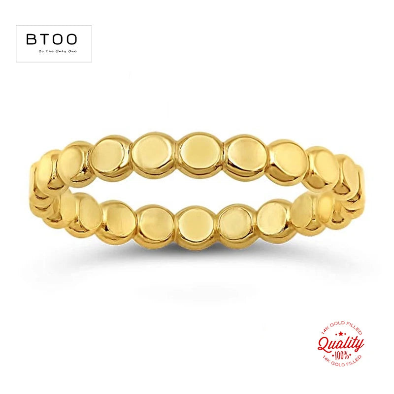 Anillo Dorado de Bolitas Minimalista
