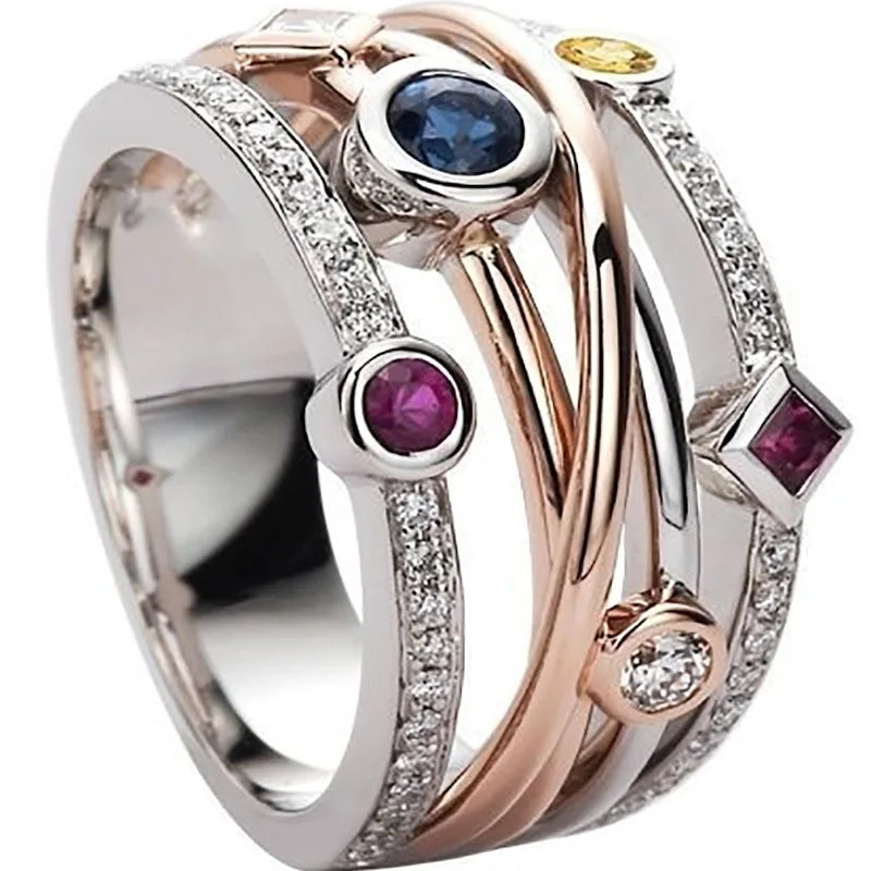 Anillo Oro Rosa 18K con Diamante