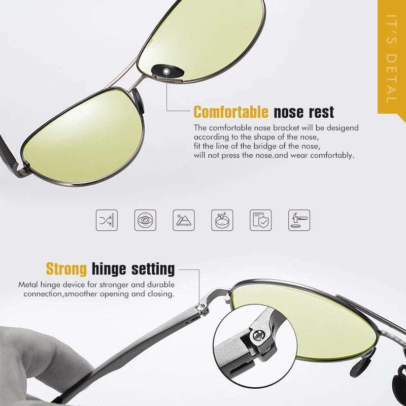 Lentes de Sol Aviador Polarizados Antirreflejo Unisex