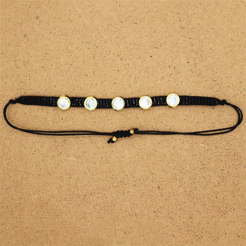 Pulsera Ajustable de Cristal con Diseño Geométrico