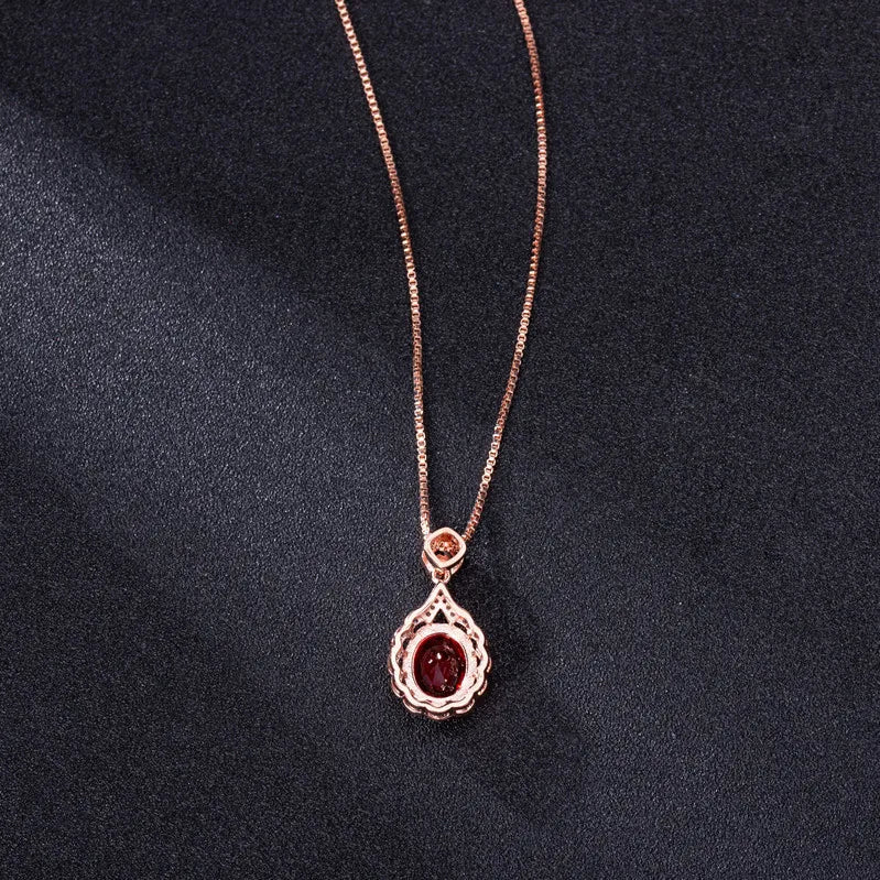 Collar Fino con Rubí en Oro Rosa 14K