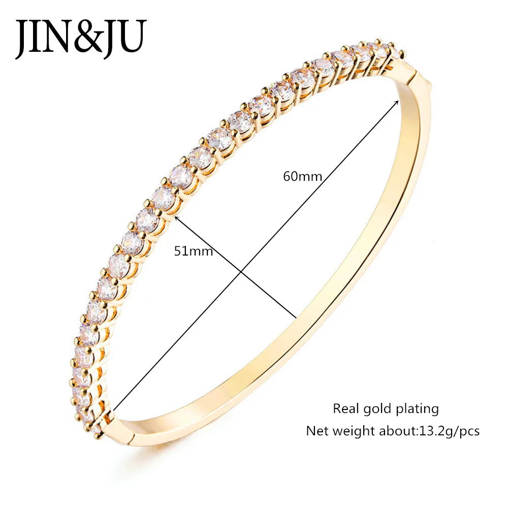 Pulsera con Zirconia y Acabado Metálico para Mujer
