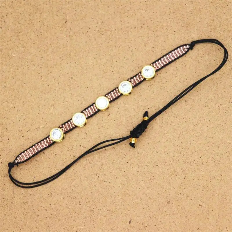 Pulsera Ajustable de Cristal con Diseño Geométrico