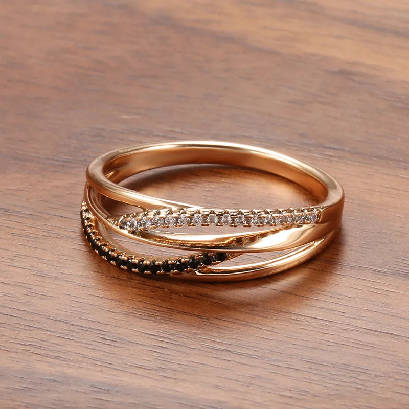 Anillo de Oro Rosa 18K con Diamante Natural