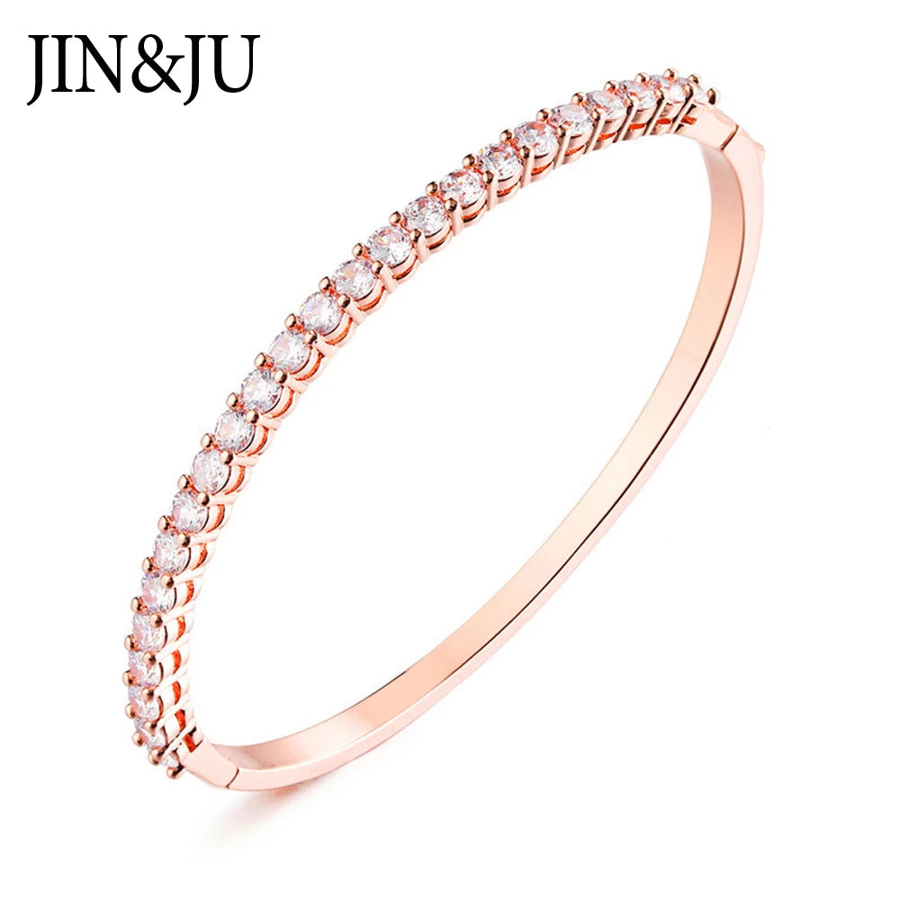 Pulsera con Zirconia y Acabado Metálico para Mujer
