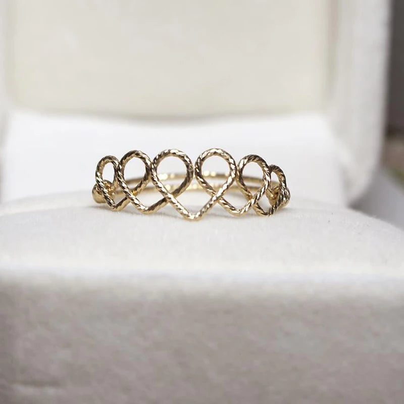 Anillo de Corazón con Oro Laminado 14K