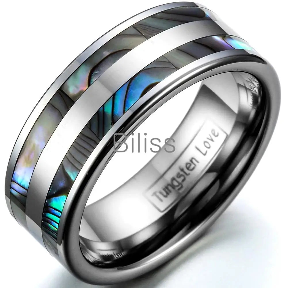 Anillo de Tungsteno con Nácar