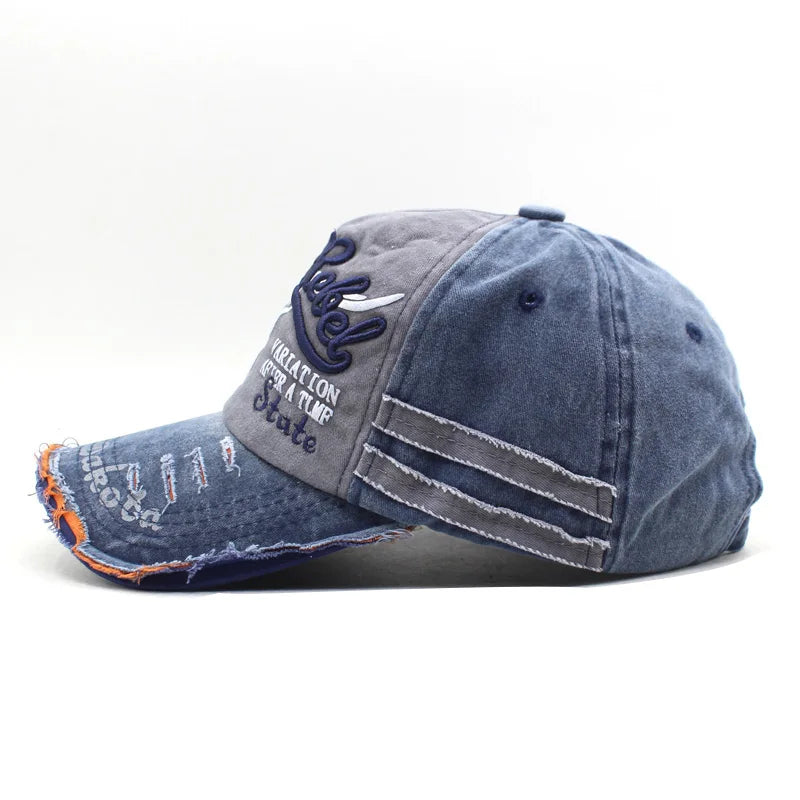 Gorra Bordada de Algodón Estilo Retro