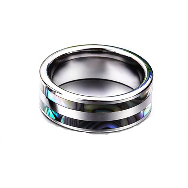Anillo de Tungsteno con Nácar