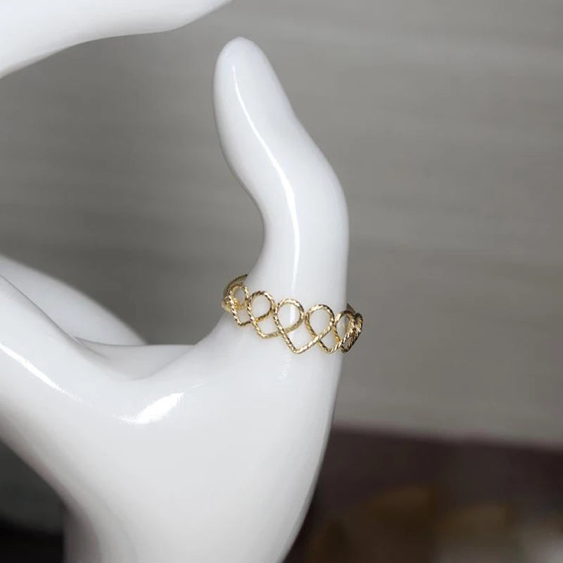 Anillo de Corazón con Oro Laminado 14K