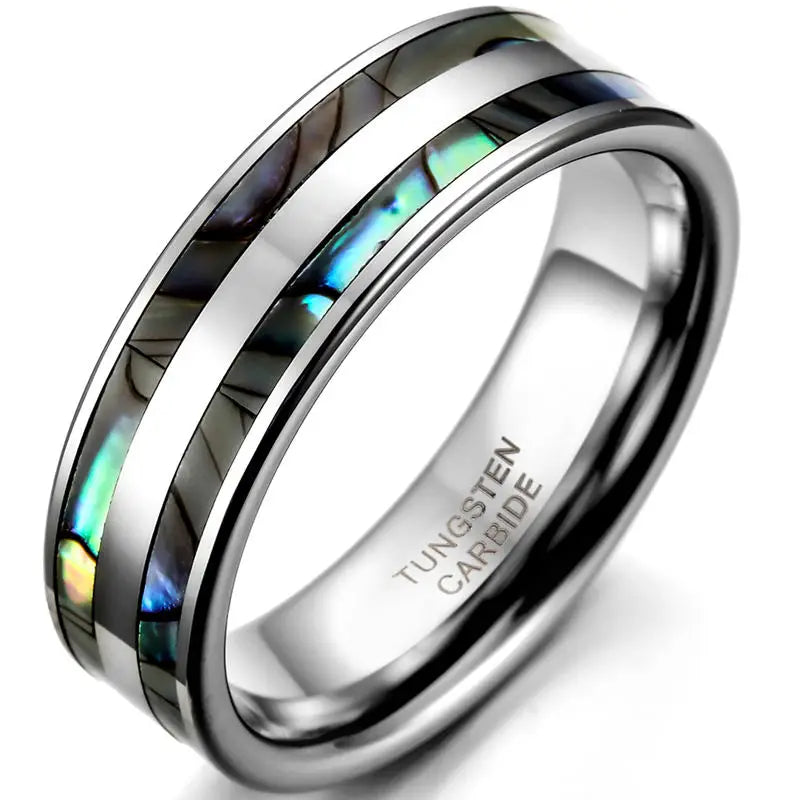 Anillo de Tungsteno con Nácar