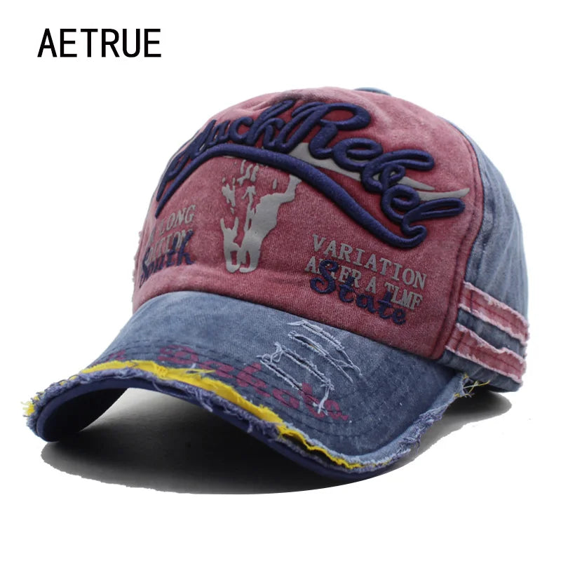 Gorra Bordada de Algodón Estilo Retro