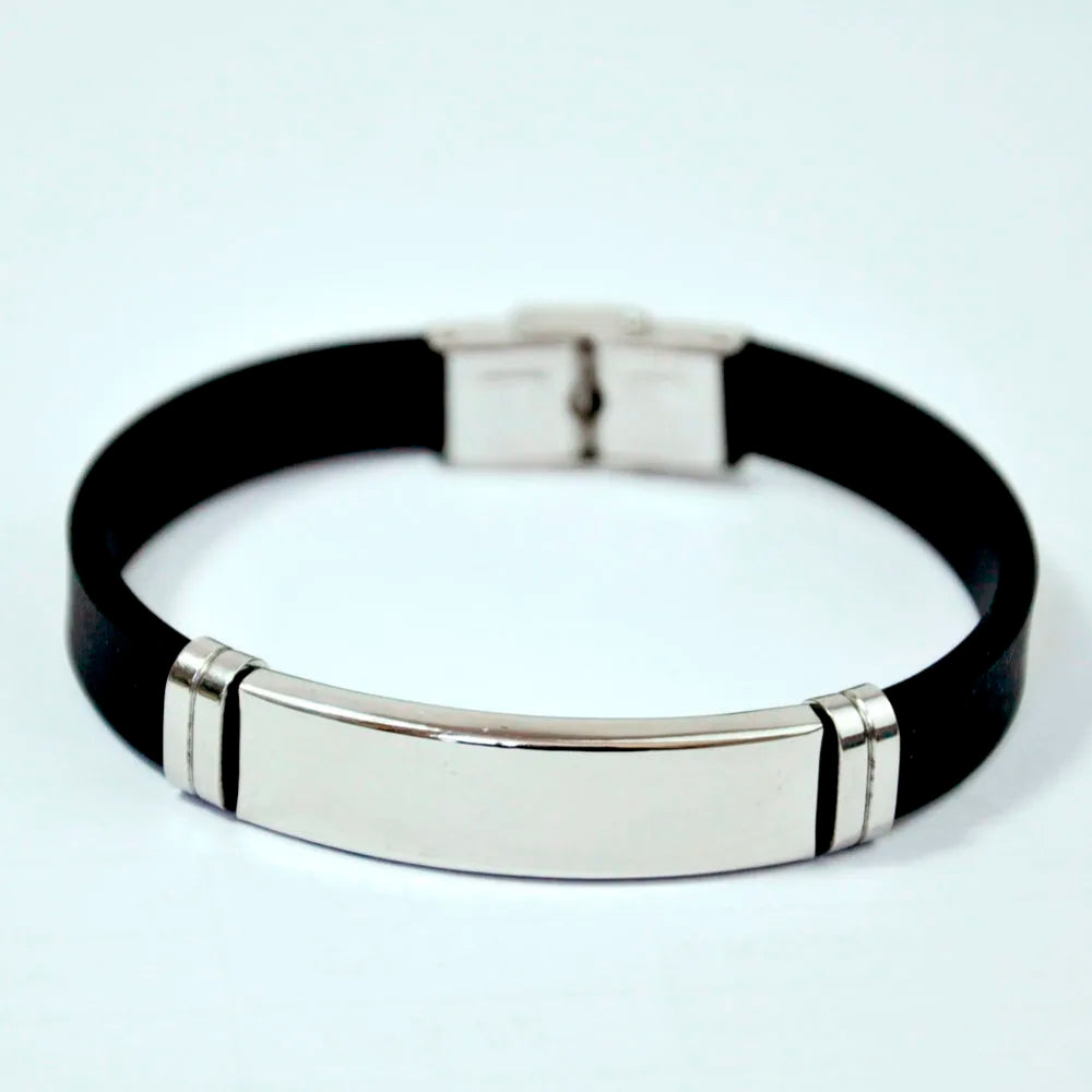 Set de 15 Pulseras de Silicona y Acero Estilo Punk