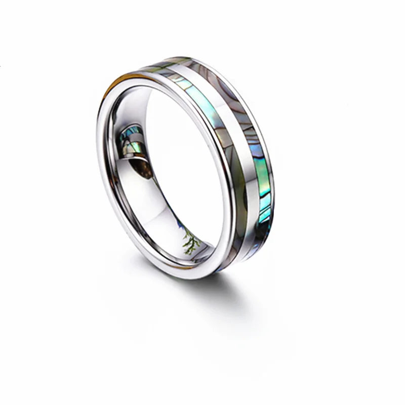 Anillo de Tungsteno con Nácar