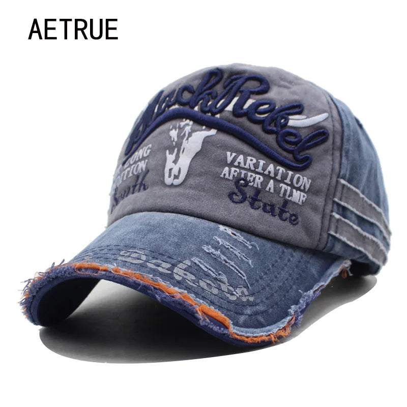 Gorra Bordada de Algodón Estilo Retro