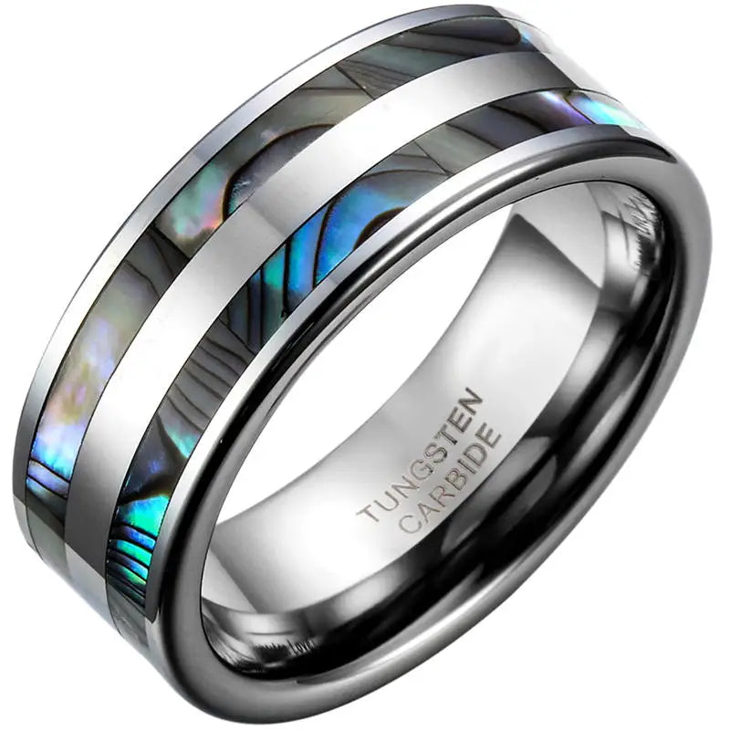 Anillo de Tungsteno con Nácar