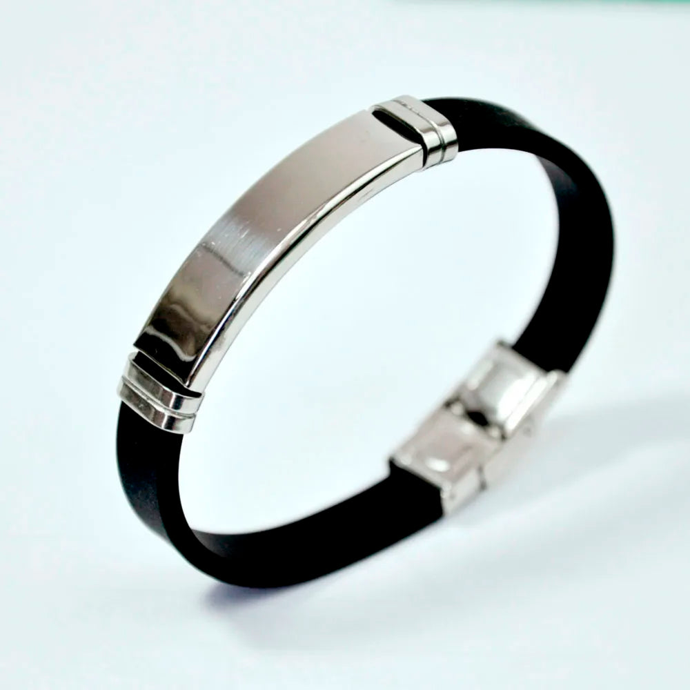 Set de 15 Pulseras de Silicona y Acero Estilo Punk