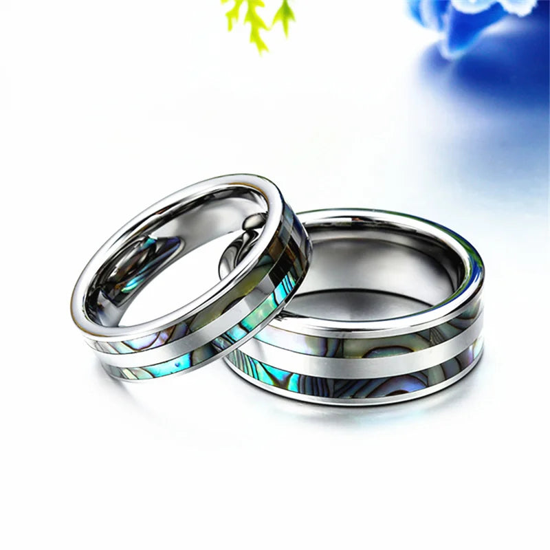 Anillo de Tungsteno con Nácar