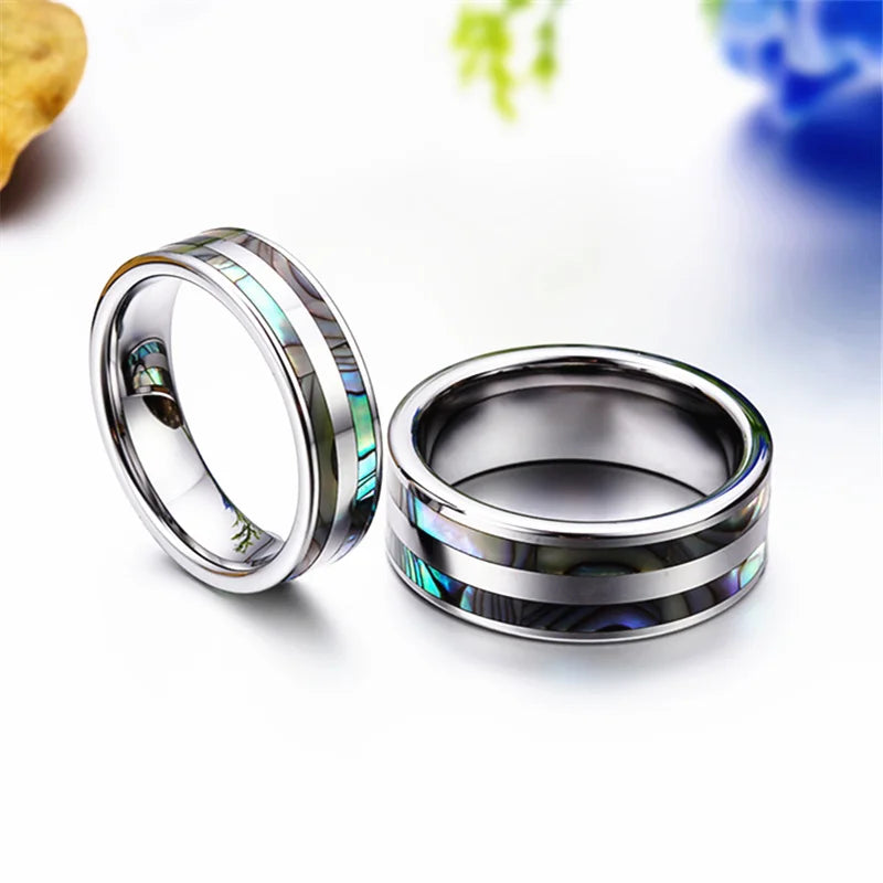 Anillo de Tungsteno con Nácar
