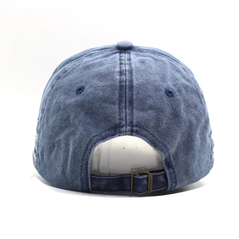 Gorra Bordada de Algodón Estilo Retro
