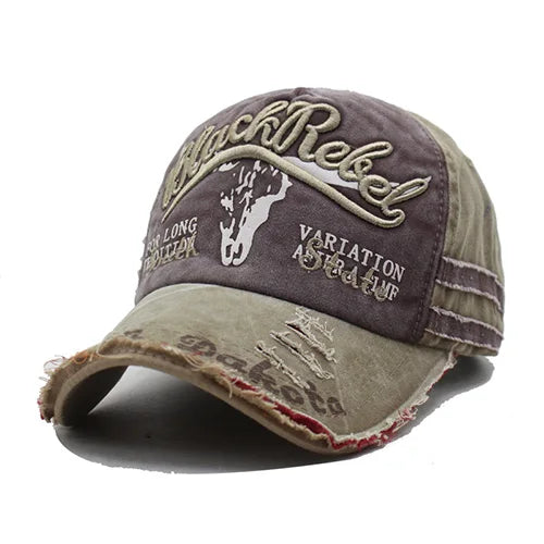 Gorra Bordada de Algodón Estilo Retro