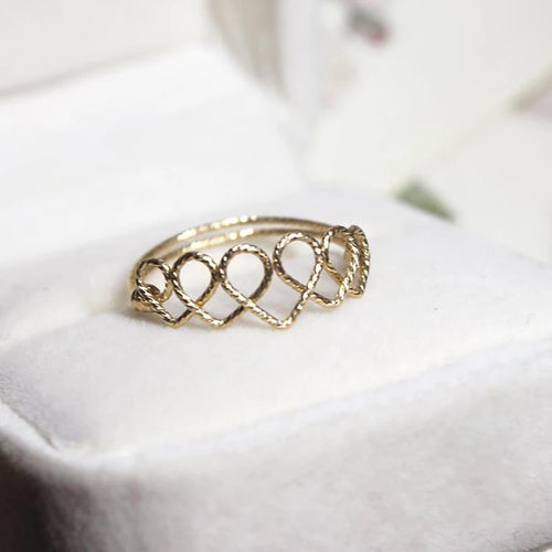 Anillo de Corazón con Oro Laminado 14K