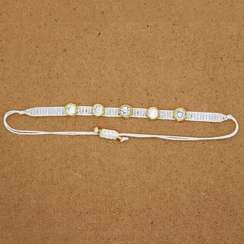 Pulsera Ajustable de Cristal con Diseño Geométrico