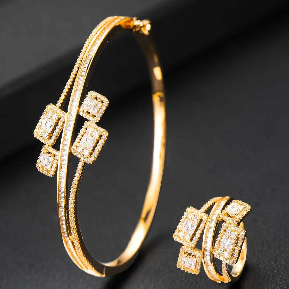 Conjunto GODKI de Pulsera y Anillo con Zirconia
