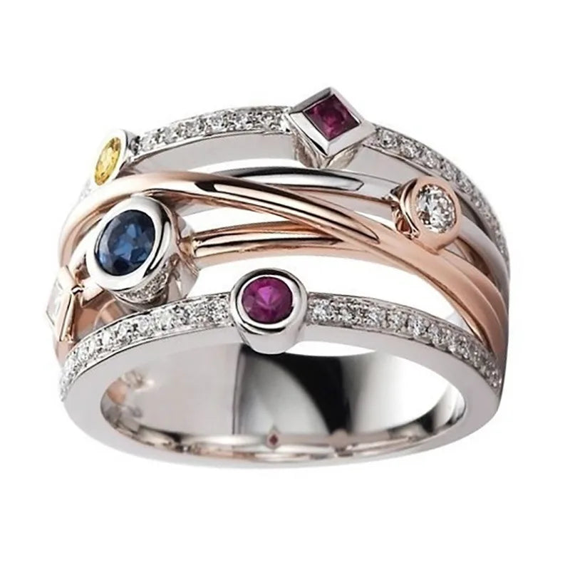 Anillo Oro Rosa 18K con Diamante