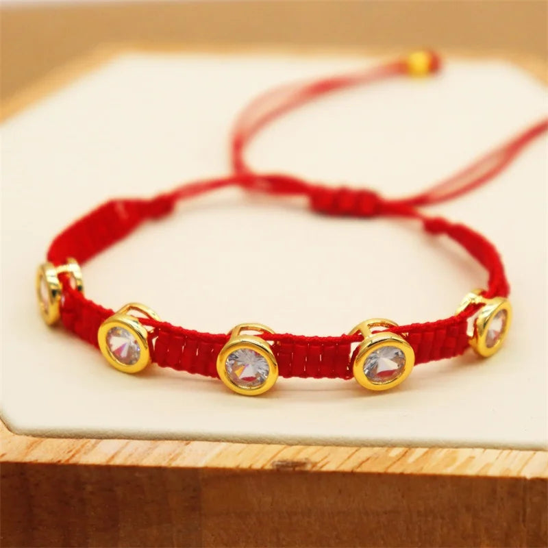 Pulsera Ajustable de Cristal con Diseño Geométrico
