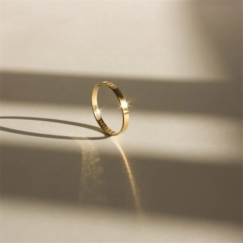 Anillo Plano Minimalista con Oro Laminado