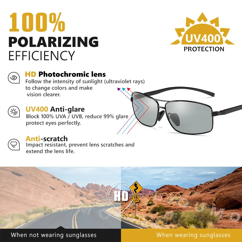 Lentes de Sol Camaleón Polarizados para Conducir