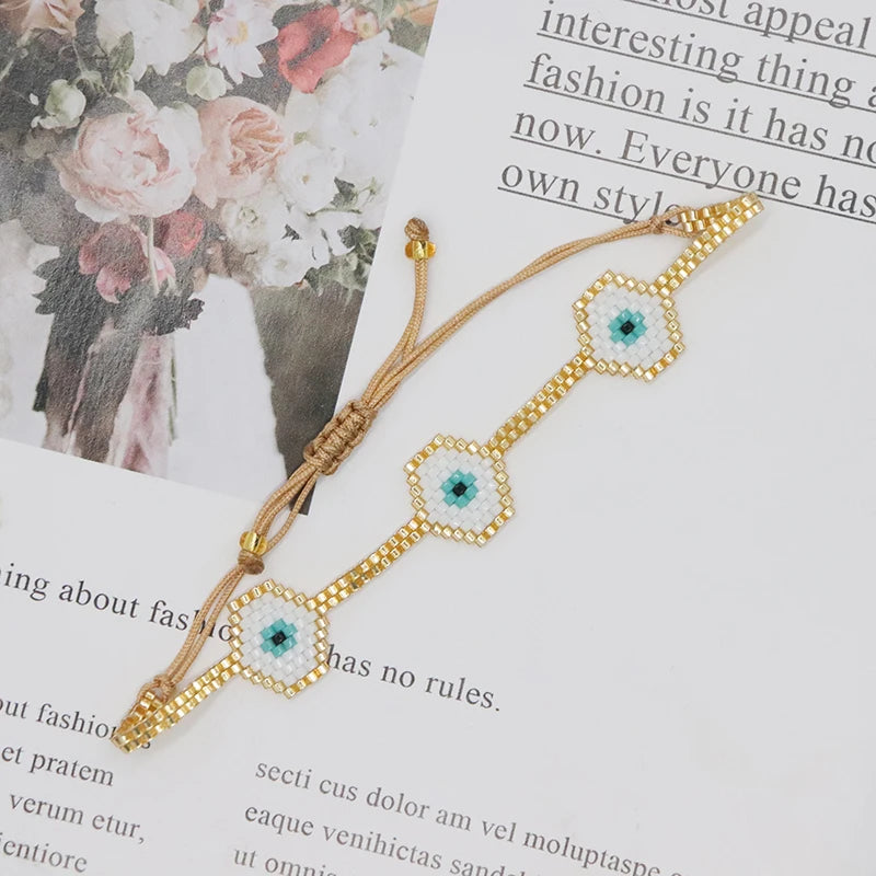 Pulsera Miyuki Tejida a Mano Estilo Bohemio