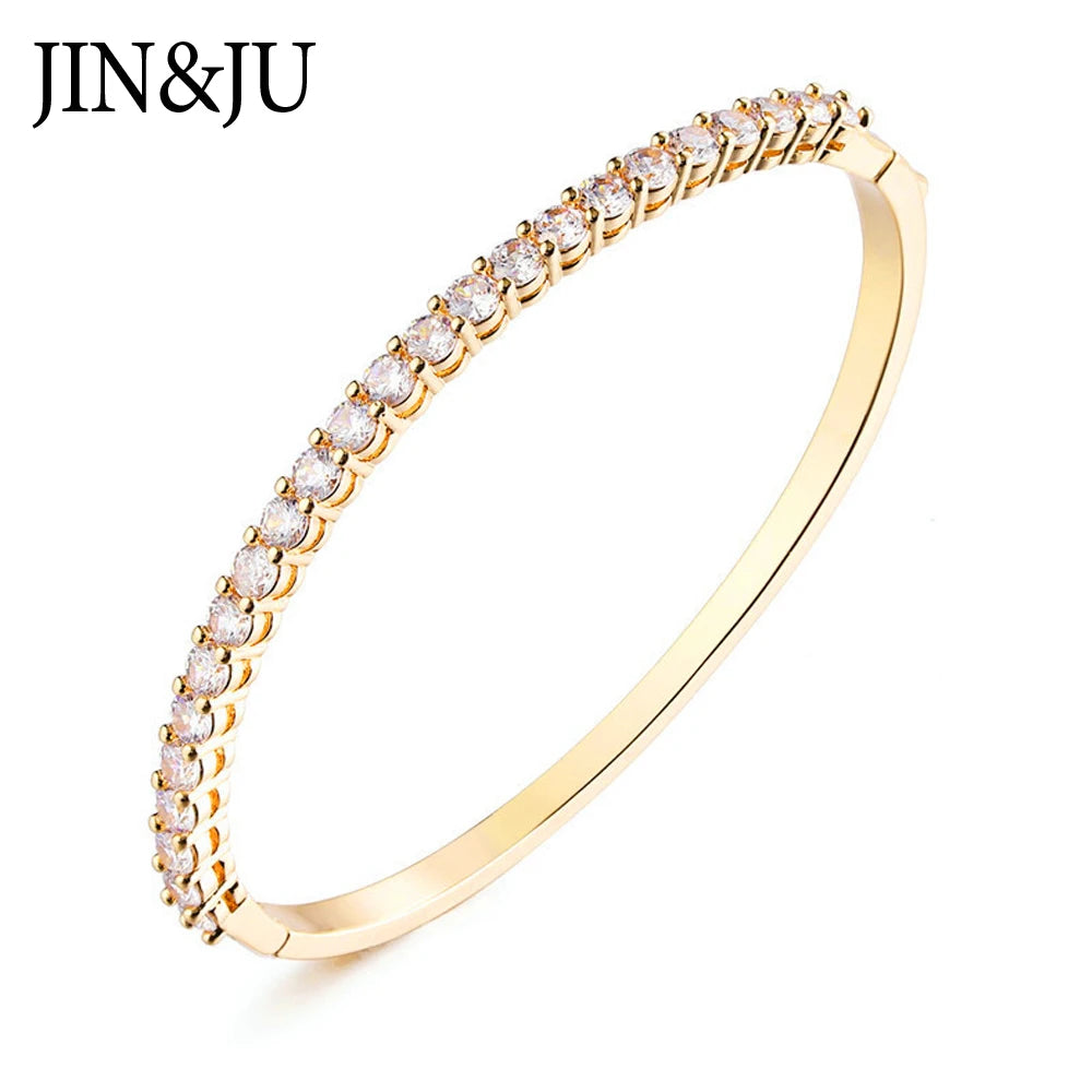 Pulsera con Zirconia y Acabado Metálico para Mujer