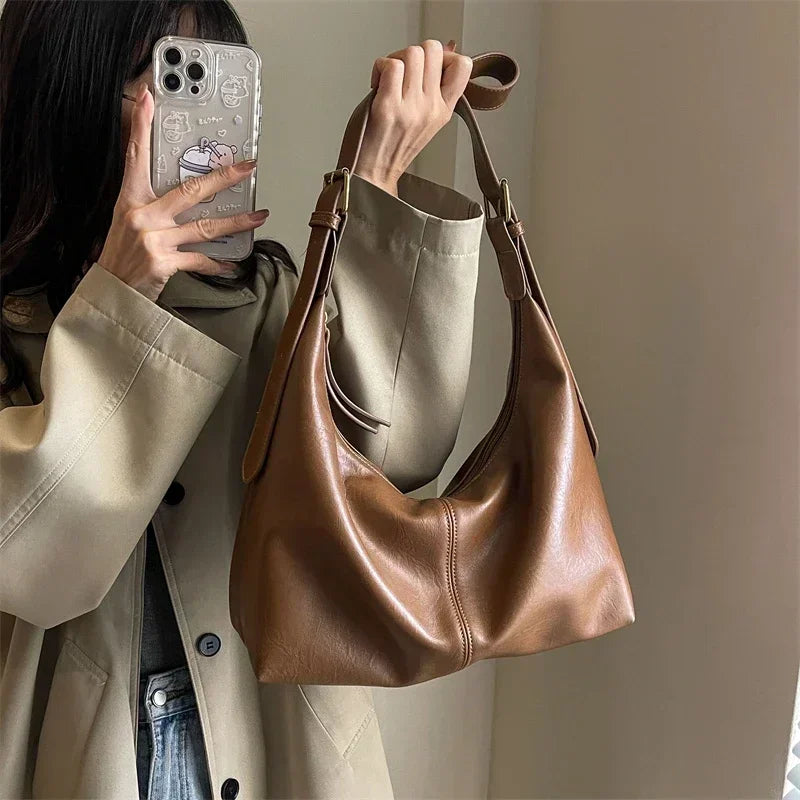 Bolsa de Hombro de PU con Cremallera