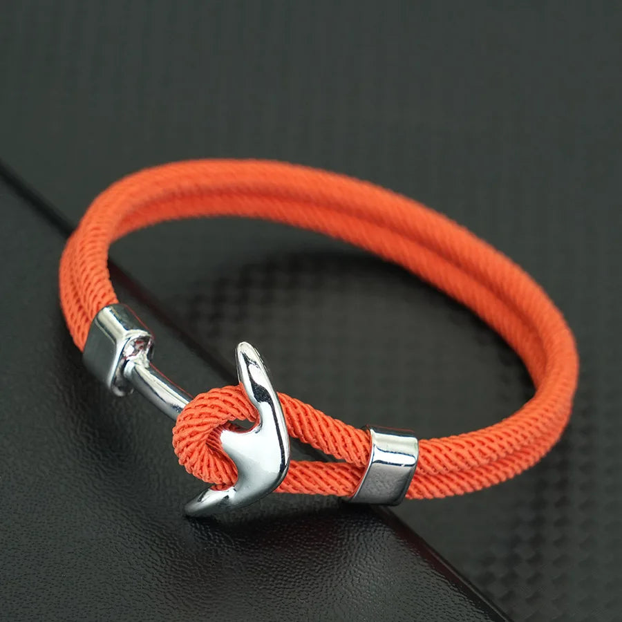 Pulsera de Ancla con Cordón para Hombre