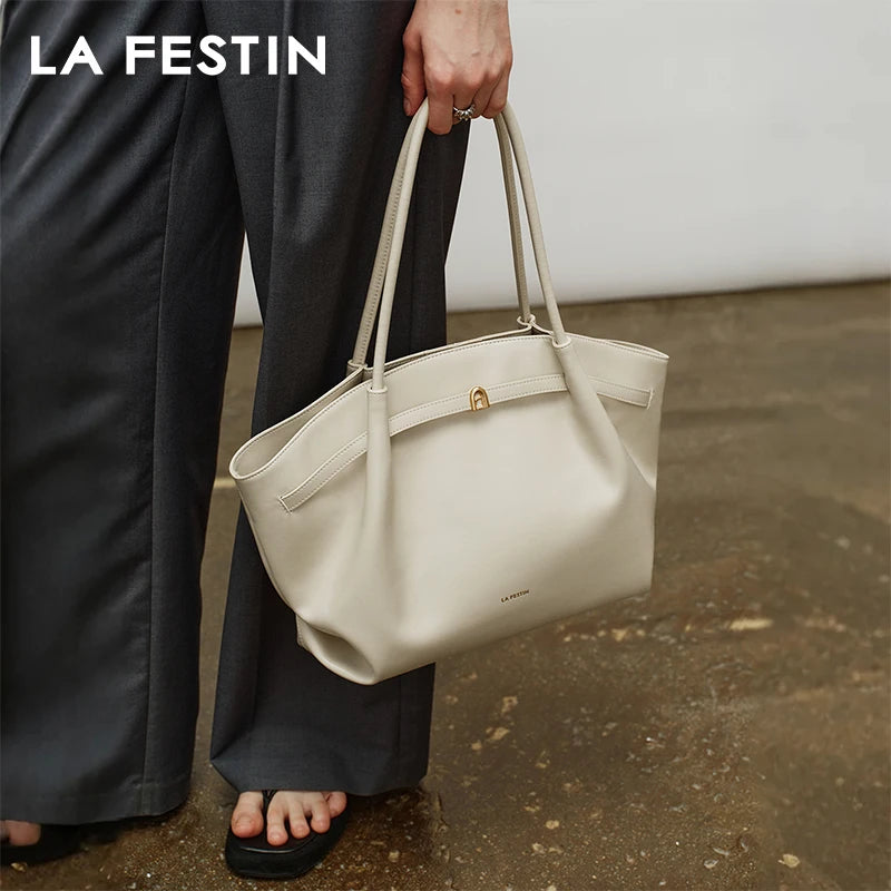Bolsa La Festin de Cuero Dividido y Material Sintético