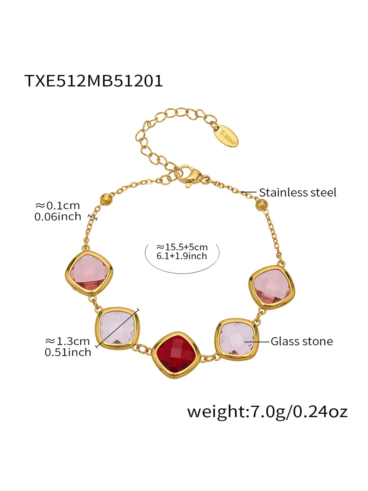 Conjunto de Joyería de Acero Inoxidable con Acabado Dorado