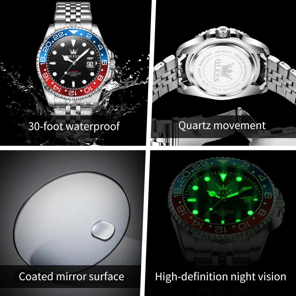 Reloj Redondo Bicolor Azul Rojo