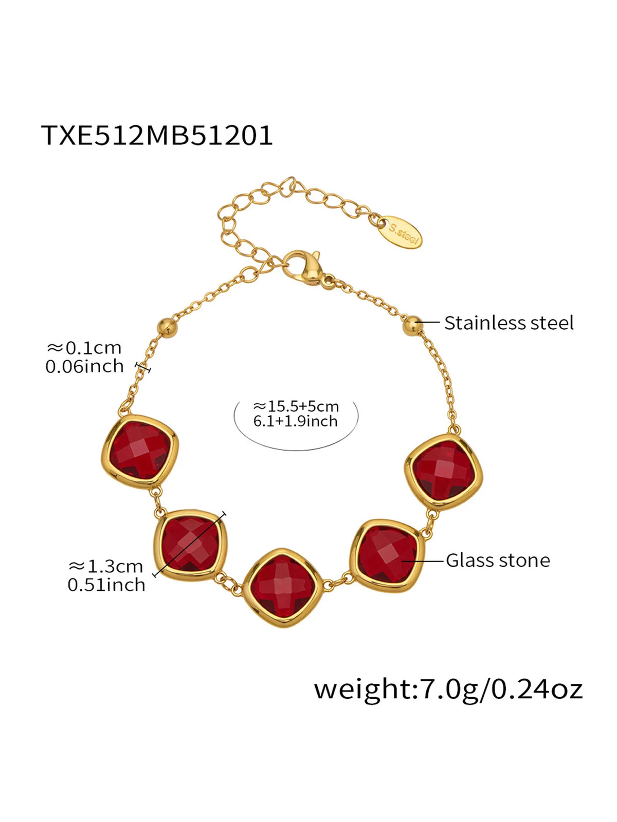 Conjunto de Joyería de Acero Inoxidable con Acabado Dorado