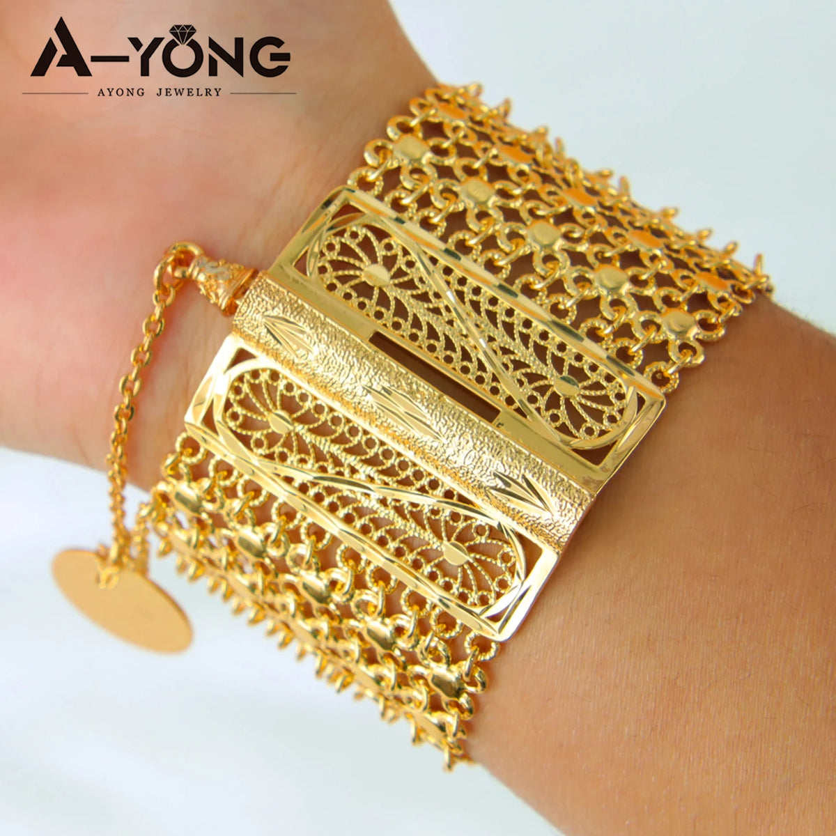 Pulsera Nupcial Dorada Estilo Árabe