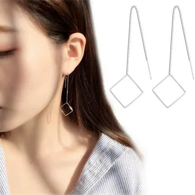 Aretes Colgantes de Plata 925 con Diseños de Estrella, Luna y Corazón
