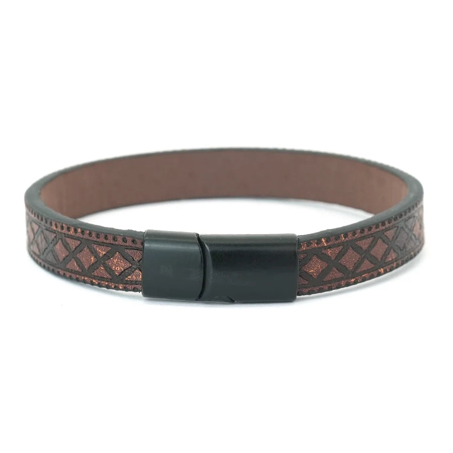 Pulsera de Cuero con Cierre Magnético Estilo Punk